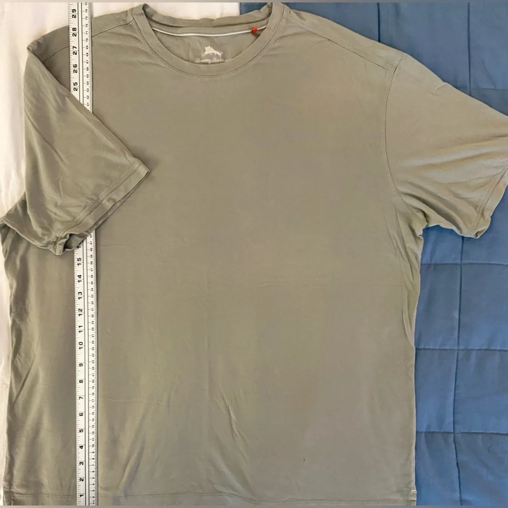 🏝️ Tommy Bahama Pima Cotton Modal Tee XL Sage Green Soft Knit Shirt - Picture 8 of 13